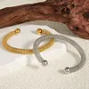 Stylish Simple Stainless Steel Open Cuff Bangles Girl Women Jewelry Gifts Non-Tarnish Steel Color Adjustable Opening Bracelets 5