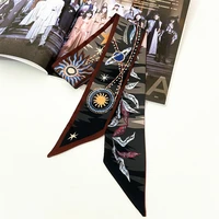 Brand Small Scarves, Neckties, Scarves, Bags, Handles,  Silk, Elongated Ribbons, Women's Accessories 100cmX6cn New Pattern 2