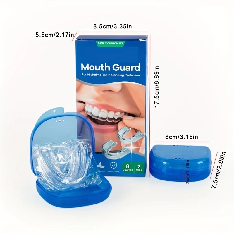 8pcs/pack Moldable Mouth Guard For Teeth Grinding Clenching Bruxism At Night, Anti Snoring Device, Mouth Protection, Custom Fit 6