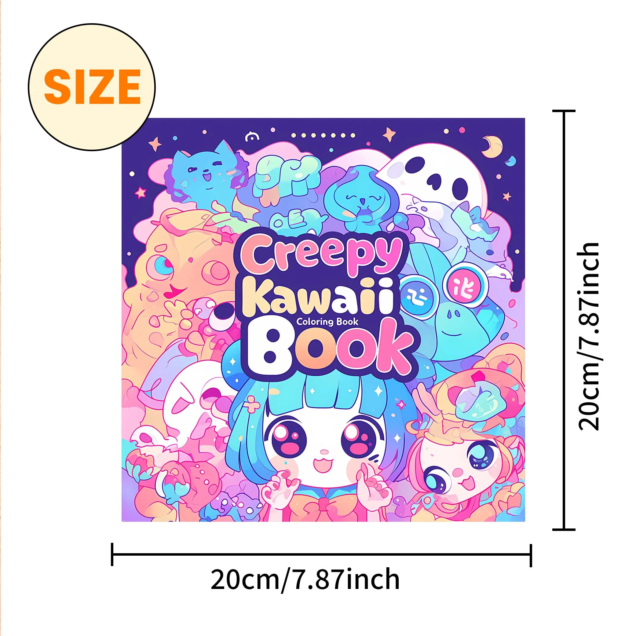 CREEPY KAWAII Coloring Book Thick Paper for Adult Teenagers for Emotional Relief, For Relaxation Educational Doodles Books ﻿ 5