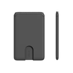 HOMEFISH Adhesive Silicone Phone Wallet and Holder (Black)