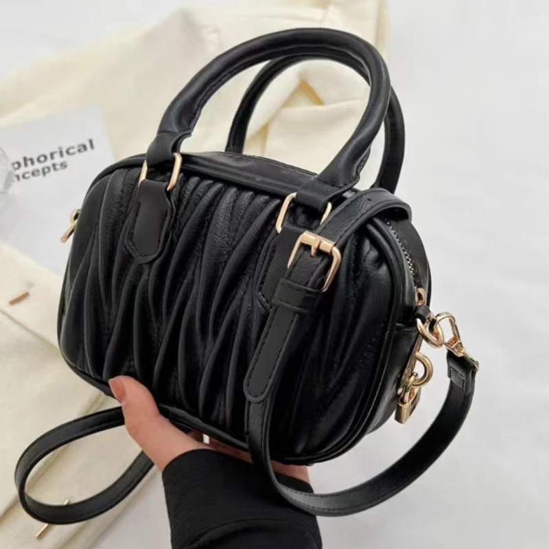 

Fashionable Luxury Design Women's Bag 2024 New Korean Style Temperament Pleated Versatile Niche Popular Cross-body Women's Bag