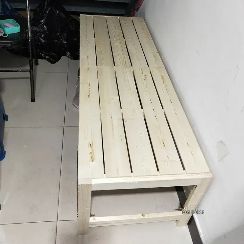 Modern Foldable Solid Wood Children's Beds Kid Bed with Guardrails Extended Bed Simple Bedside for Adults Home Furniture