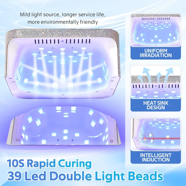 Diplanes Beauty-Lampe à ongles LED UV aste, 33 LED, écran tactile, 4 minuteries, lampe de manucure Nail Art, cabine pour N64. 4