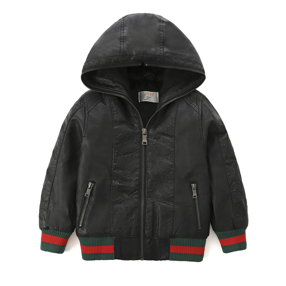ChildrenPULeatherBomberJacketCasacoInfantilBabyBoysWinterCoat