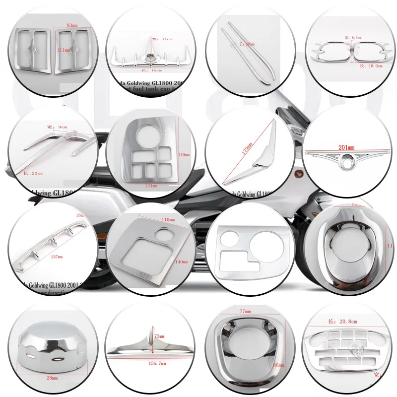 Complete accessories FOR HONDA Goldwing GL1800 GL1800 2001 2004 2005 2017-2022 motorcycle ABS Indicador Cromo para