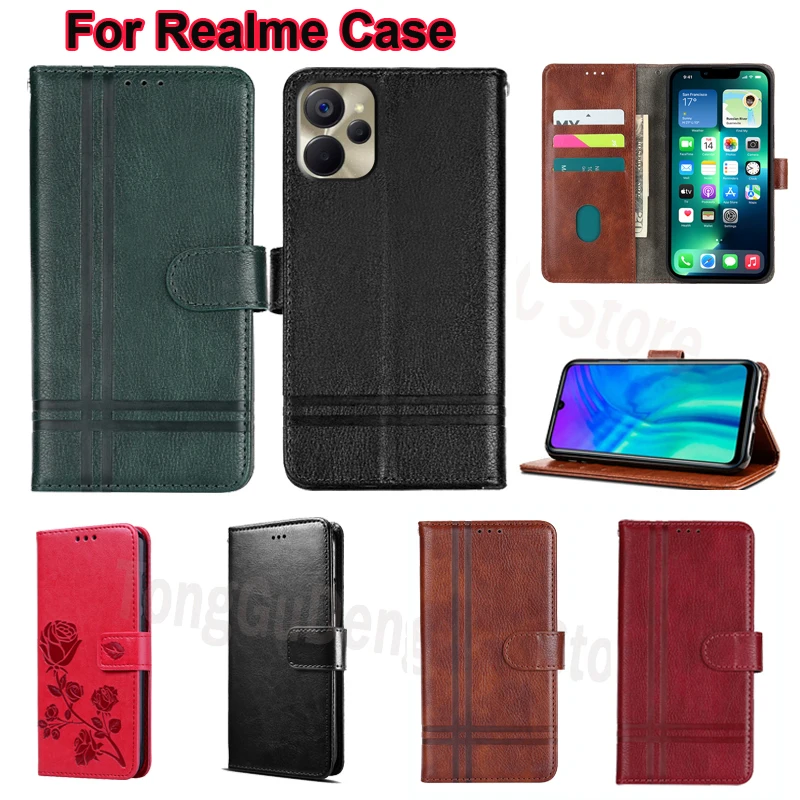 Custodia In Pelle Vintage Per Realme 10 9 Pro Plus 9I 9 10 S 5G 4G Cover Portafoglio Flip Phone Custodie Per Realme10 9 5G Speed 9 I 4G Etui