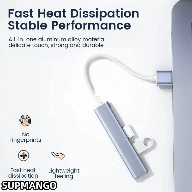 고속 변속기 USB 도크 다기능 와이어 분배기, 467 휴대폰 컴퓨터, C 타입, 원 드래그, 4 확장기