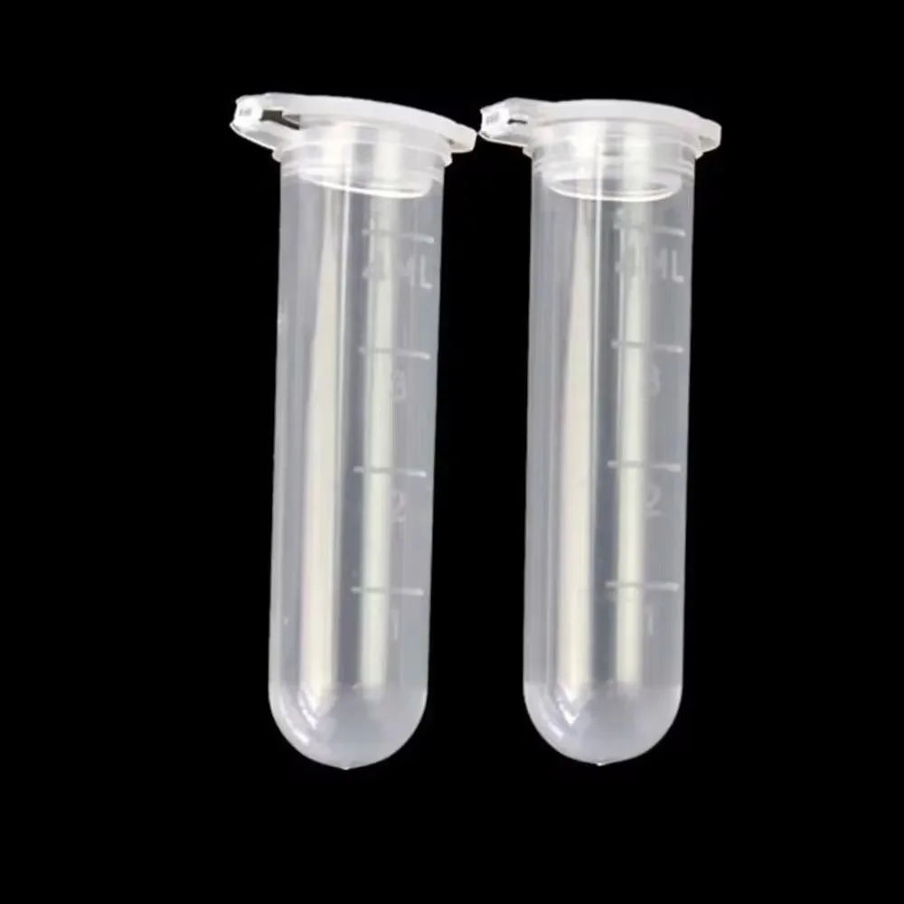5ml Microcentrifuge Tubes Plastic Small Vials with Caps for Sample Storage Without Leakage White Test Tube Bottle 100pcs