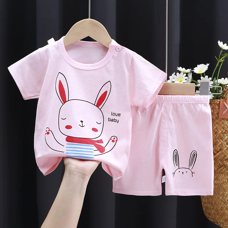 winter baby suit Cotton Children Sets Leisure Sports Baby Boy Girls T-shirt + Shorts Sets Toddler Clothing Cartoon Animal Kids Clothes clothing kid suit