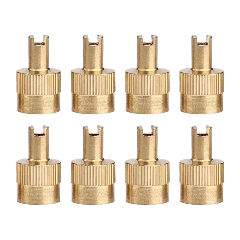 Motorcycle and Car Copper Valve Stem Caps with Core Removal Tool