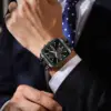 POEDAGAR Business Men Clock Waterproof Luminous Calendar Chronograph Square Man Watch Stainless Steel Quartz Men's Watches Reloj 6