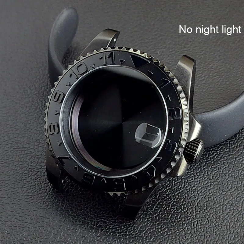 40MM Sapphire Glass GMT Bidirectional Rotation Watch Case with Accessories