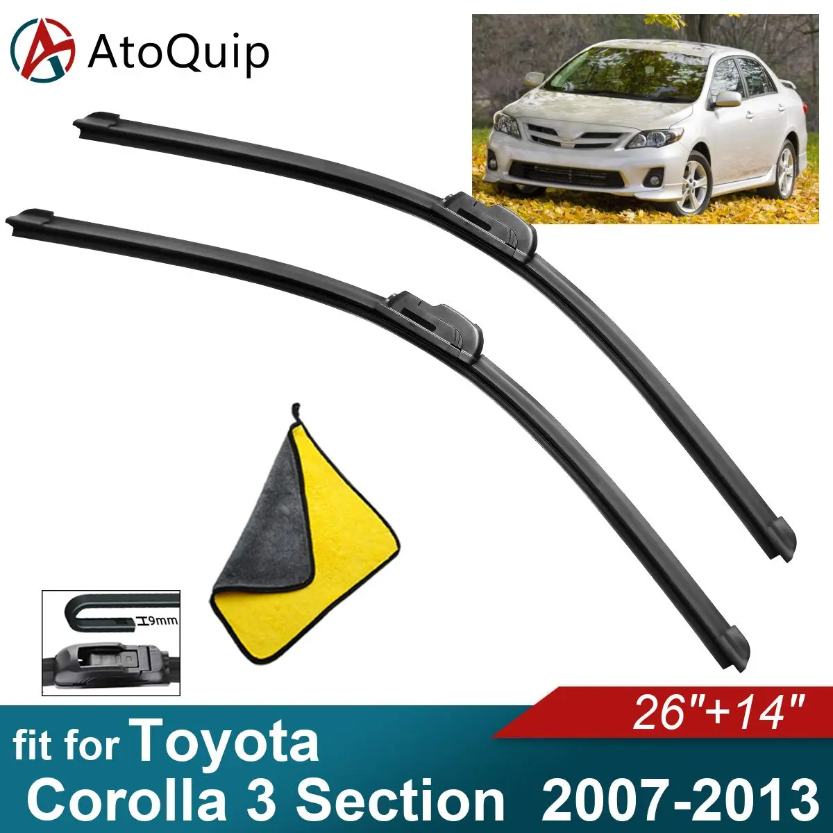 

Car Windshield Wiper Blades Fit For Toyota Corolla 3 Section Wiper Blades Soft Rubber Auto Front Windscreen