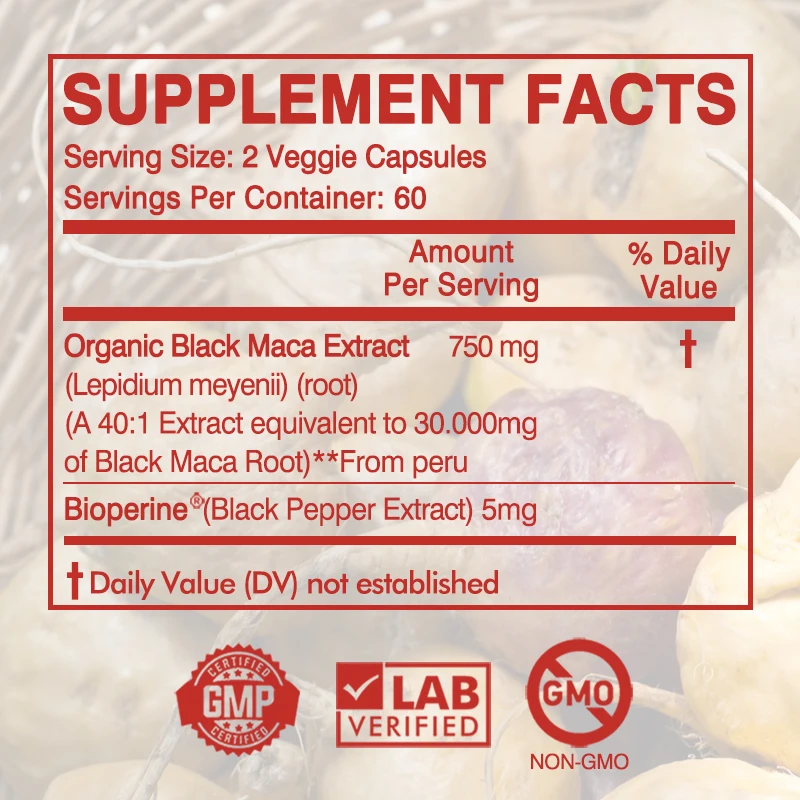 Black Maca Root Enhances Male Energy Vitality & Endurance Promotes Hormonal Balance and Supports Reproductive Health