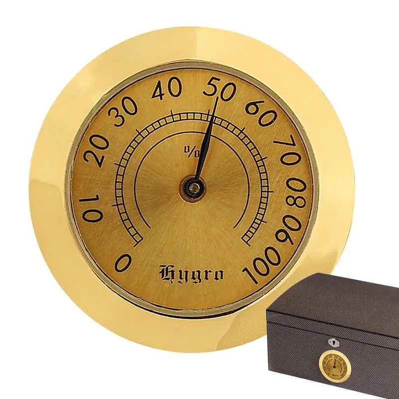 

Brass Analog Hygrometer Humidity Gauge Hygrometer For Cigars Humidors High Accuracy Mechanical 37mm Cigars Hygrometer Humidity