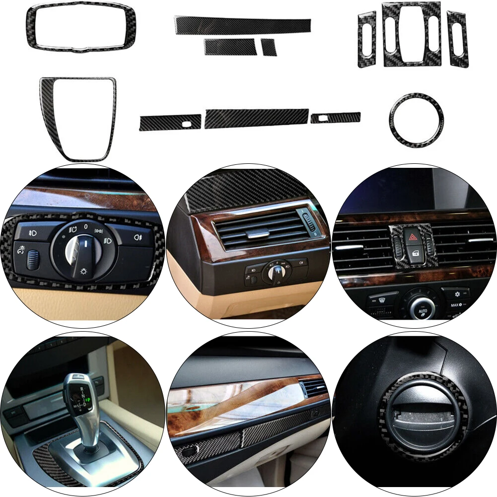 

12 шт., декоративная рамка на руль автомобиля BMW 5 серии E60 2004-2010