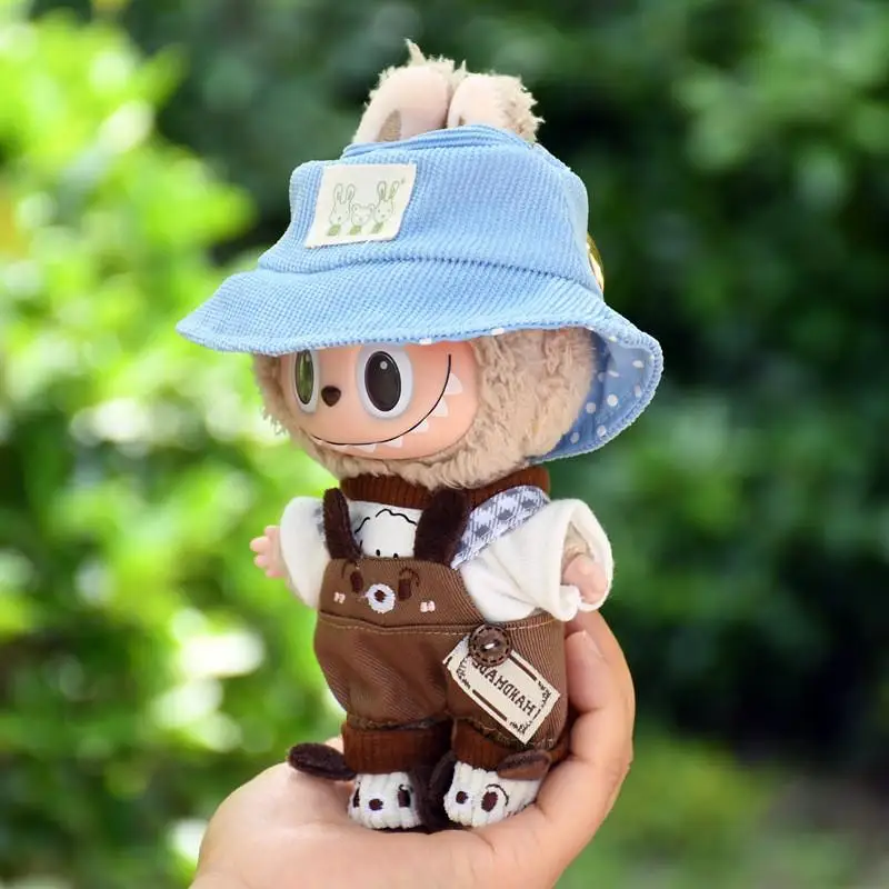 17cm Cute Mini Plush Doll'S Clothes Outfit Accessories For Korea Kpop Exo Labubu Idol Dolls Dog Overalls Set Clothing Kid Gift 2