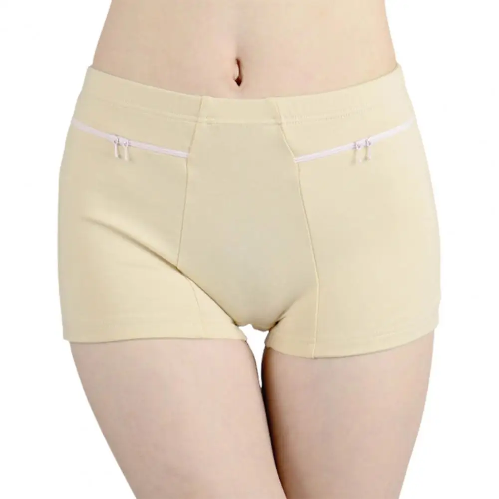 Women Safety Anti-theft Pants Soft Shorts Cotton Boxer Summer Under Skirt Shorts Pockets Femme Underwears