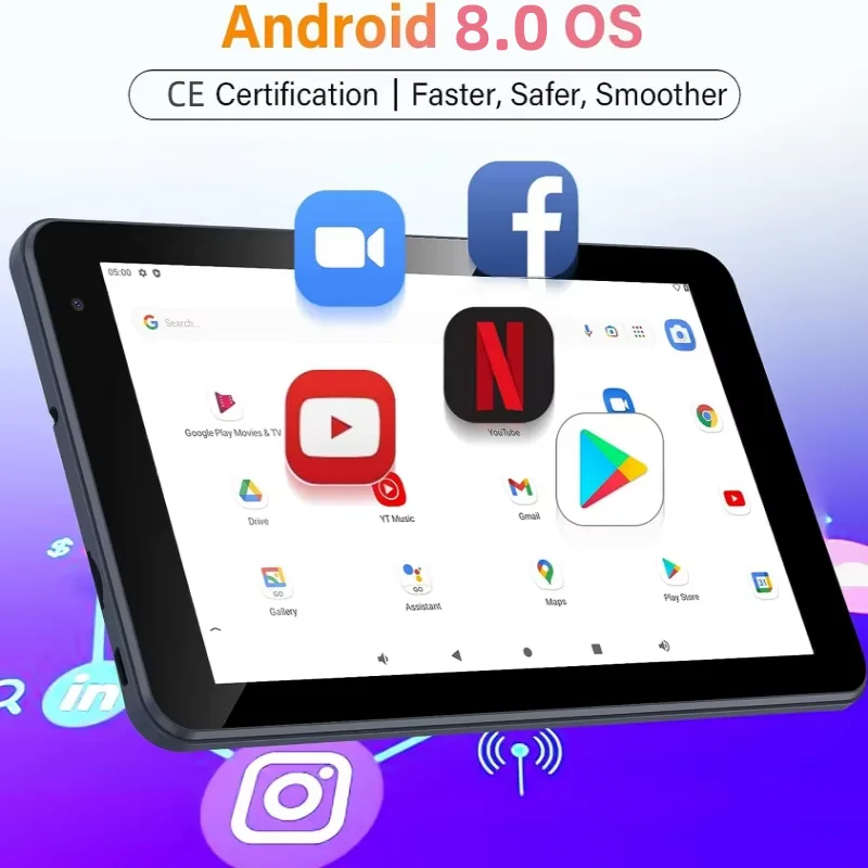 2025 New RAM 1GB DDR3+16GB 7 INCH DTM7 Android 8.0 Tablet For Kids Quad Core 1024 x 600 IPS Screen WIFI Quad Core 1.2GHz 2