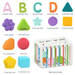 Juguetes Montessori para bebés, bloques de apilamiento, bloques de forma, juego de clasificación, juguete sensorial educativo para niños y niñas de 1 año