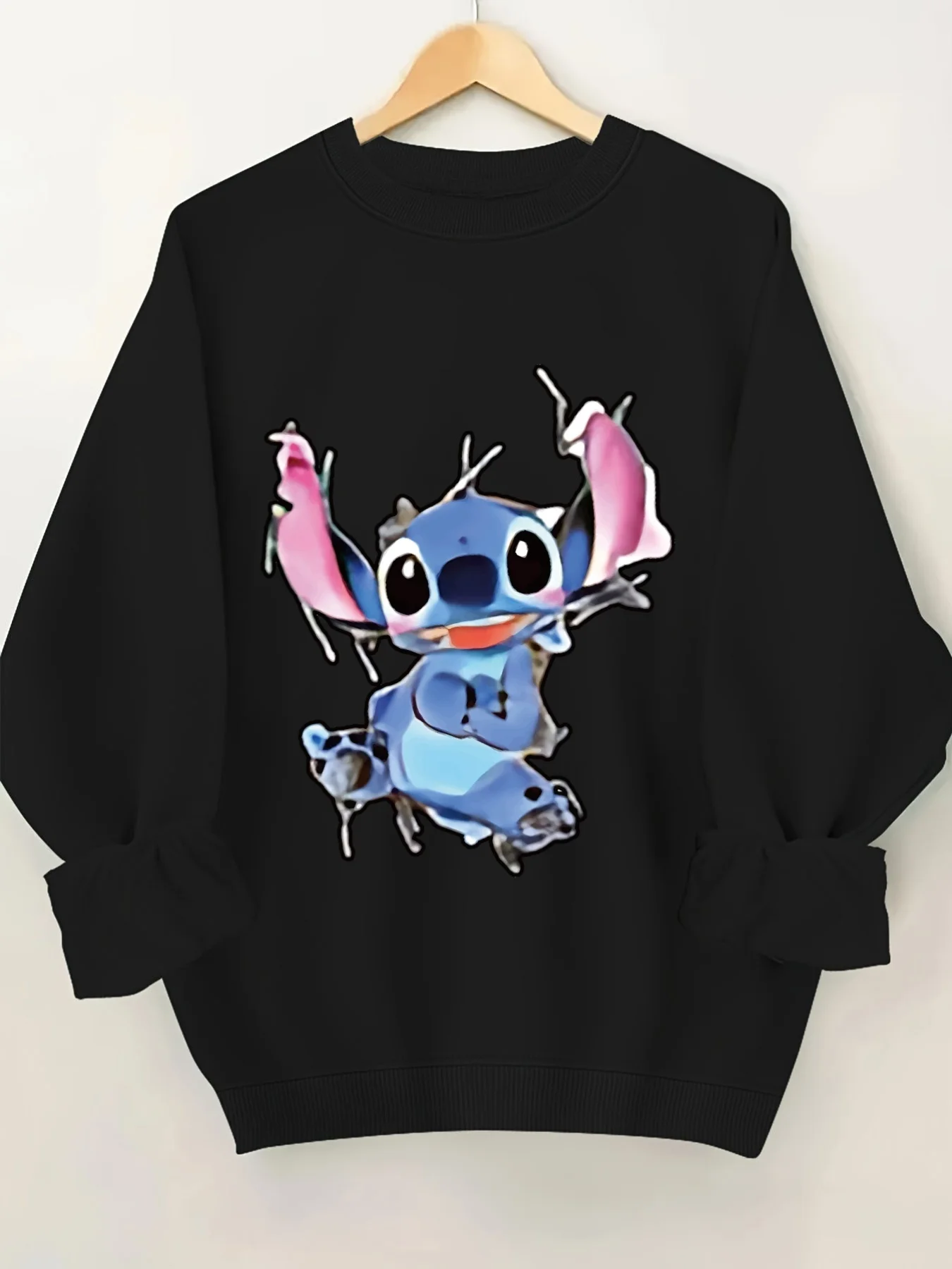 Sweatshirt Noir Stitch Disney | Pull Confortable Enfant & Adulte