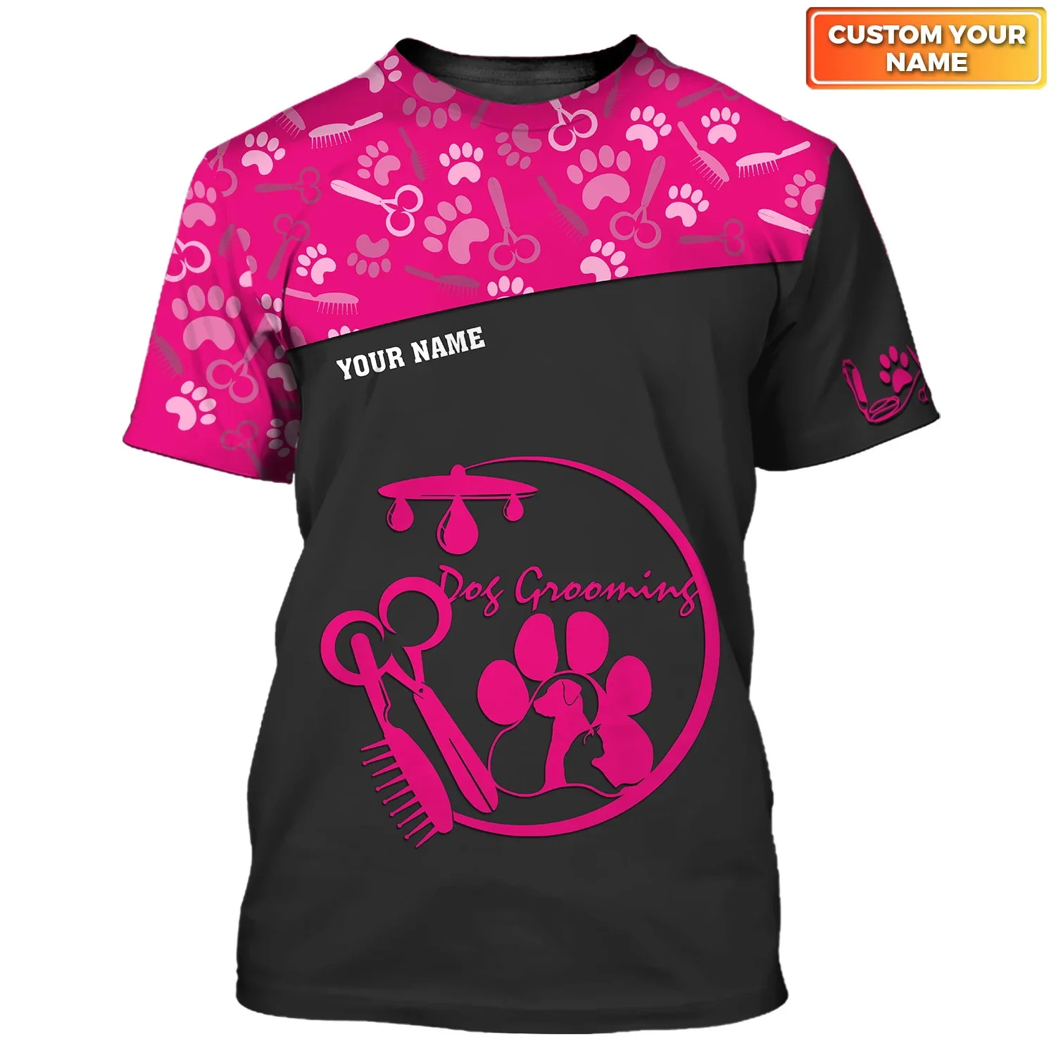 Sommer Mode herren t-shirt Pfote Hund Groomer Hund Barber Personalisierte 3D Gedruckt Unisex T-shirt straße Casual sport T-shirt DW175 – Detail 27