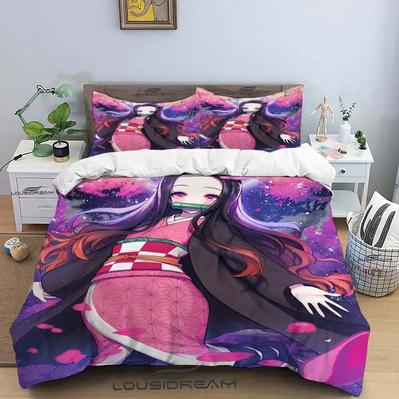 

3D Nezuko Kamado Bedding Set Anime Demon Slayer Duvet Cover Comforter Bed Single Twin Full Queen Size Youth Kids Girl Boys Gift