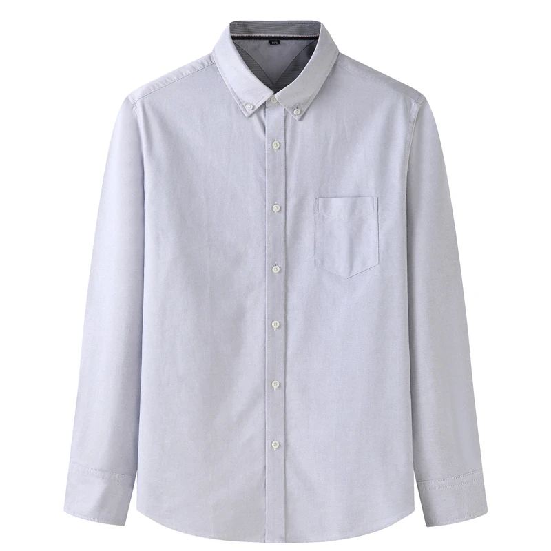 Männer Hemd Oxford Baumwolle Lose Hohe Qualität Oversize 6XL 7XL 8XL 10XL Plus Größe Langarm Mode Lässig Blau Lose kleid Hemd – Detail 13