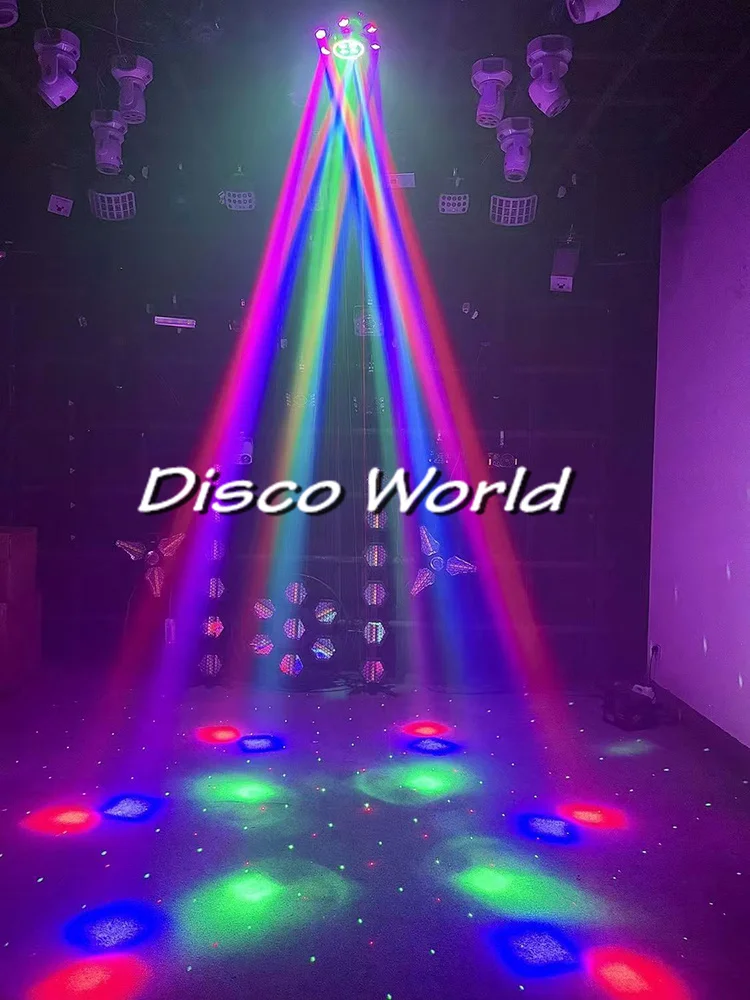 Volle Farbe LED 6-Arm-strahl Moving Head Licht Bee Eye Strobe Laser Wirkung Bühnenbeleuchtung DJ Disco Nachtclub Party Rotierende Lichter – Detail 9