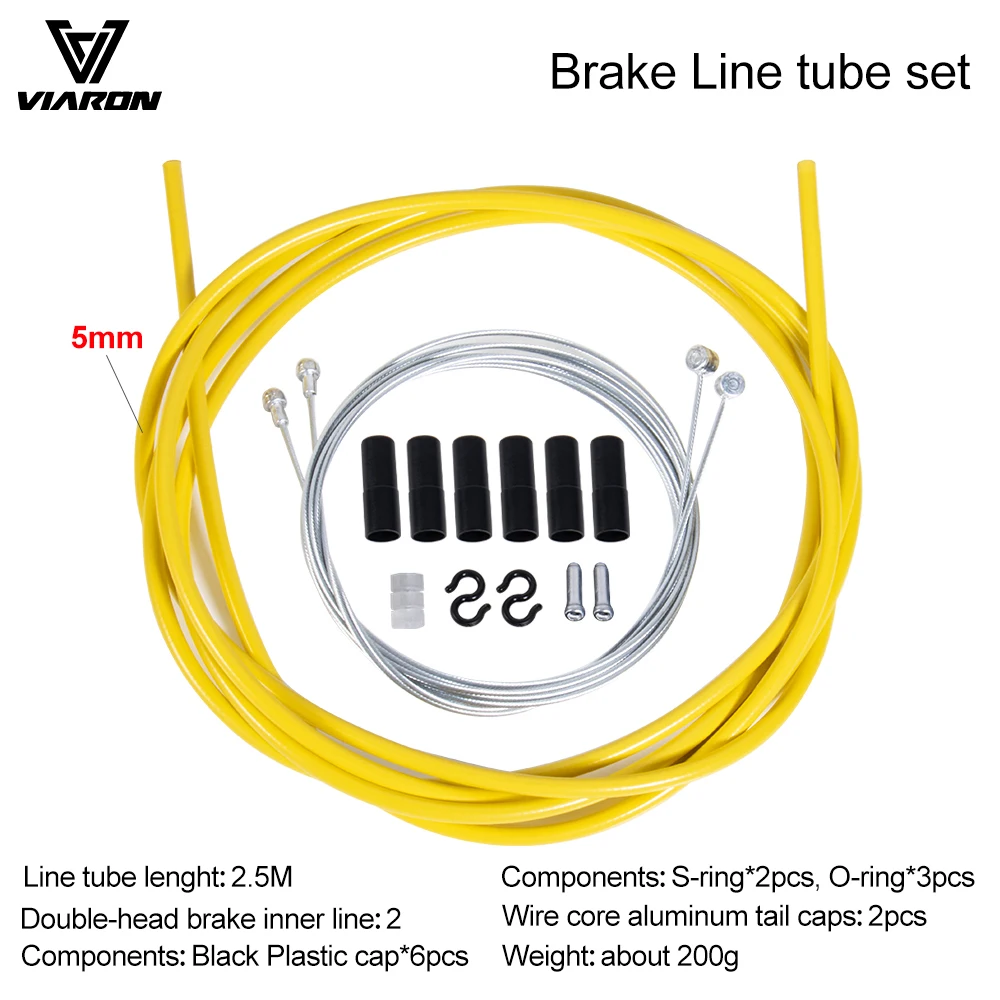 High-Quality Multi-Color Bicycle Brake Cable Set - 2.5m Length, 5mm Diameter