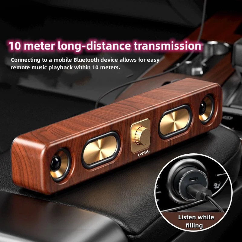 

Wooden Bluetooth Speaker Long Waterproof Soundbar 2400mHa TF/AUX/FM/Handsfree Call Home TheaterHIFI Stereo Bluetooth