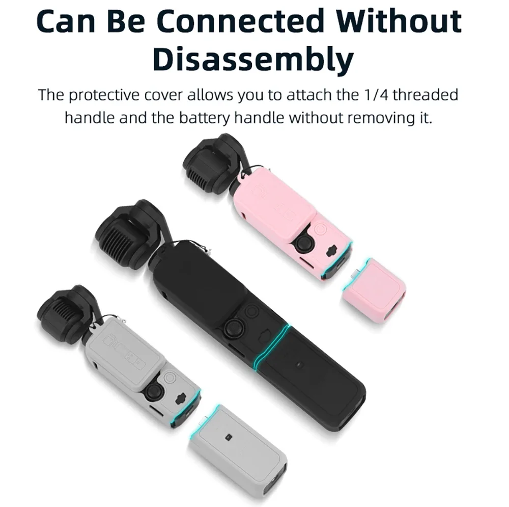 Handheld Gimbal Accessories Silicone Case for DJI Osmo Pocket 3 Gimbal Camera Quick Release Anti-Scratch Handle Soft Protective Case Anti-bump Cover