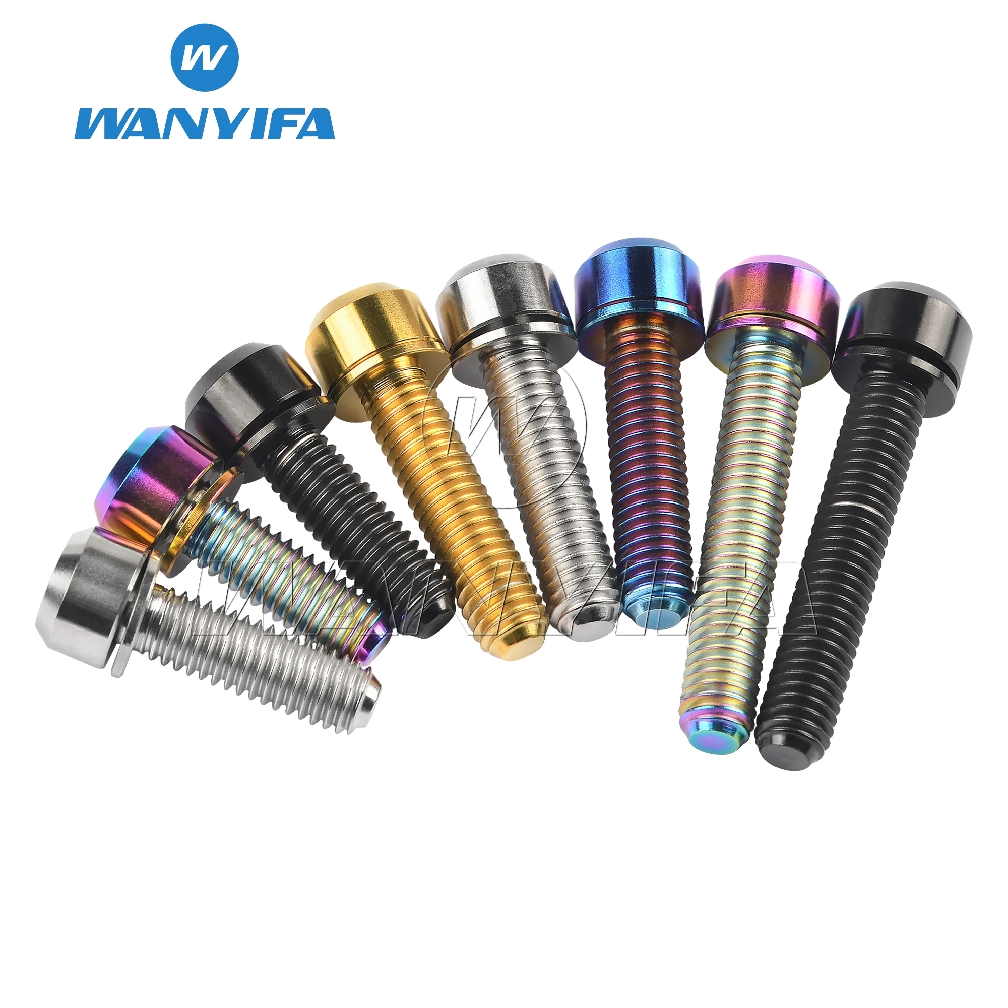 Wanyifa Titanium Bolt M6x16 18 20 25 30 35mm Socket Head with Washers Bicycle Disc Brake Adapter Mount Bicycle Ti Screws images - 6