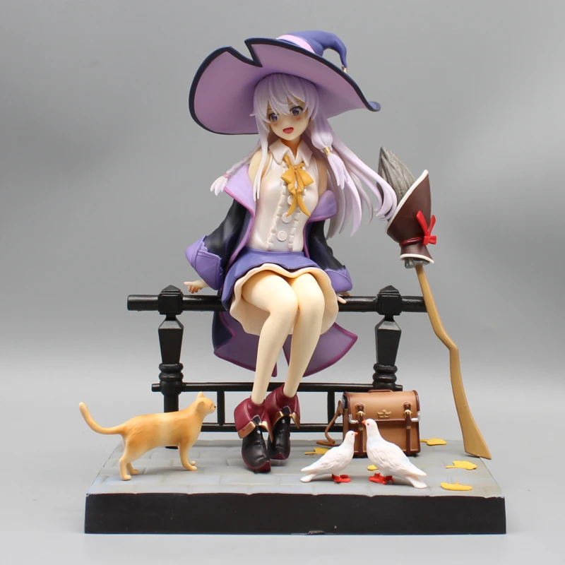 

24cm Wandering Witch The Journey Of Elaina Scene Beauty Girl Anime Peripheral Exquisite And Cute Figure Purple Beautiful Girl