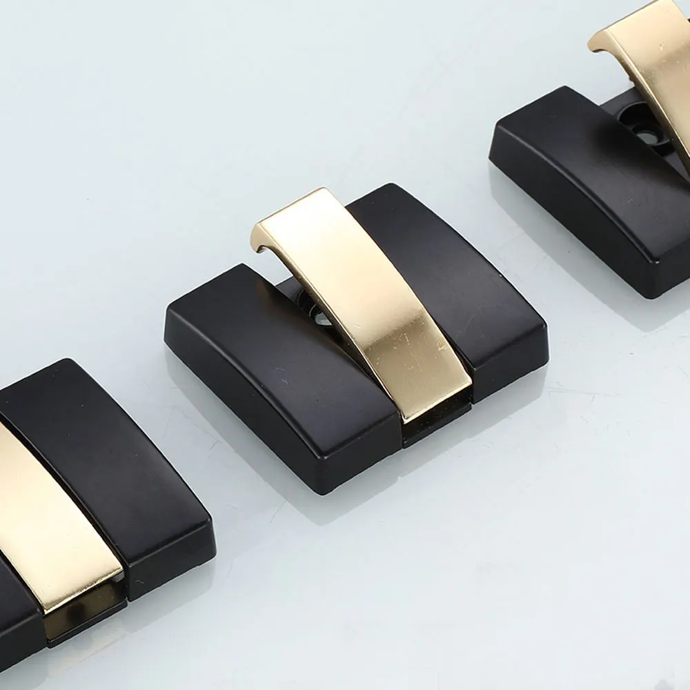 

Black Golden Robe Hooks Folding Towel Hanger Nail Free Installation Wall Hooks Coat Clothes Holder for Bathroom Back Door Hook