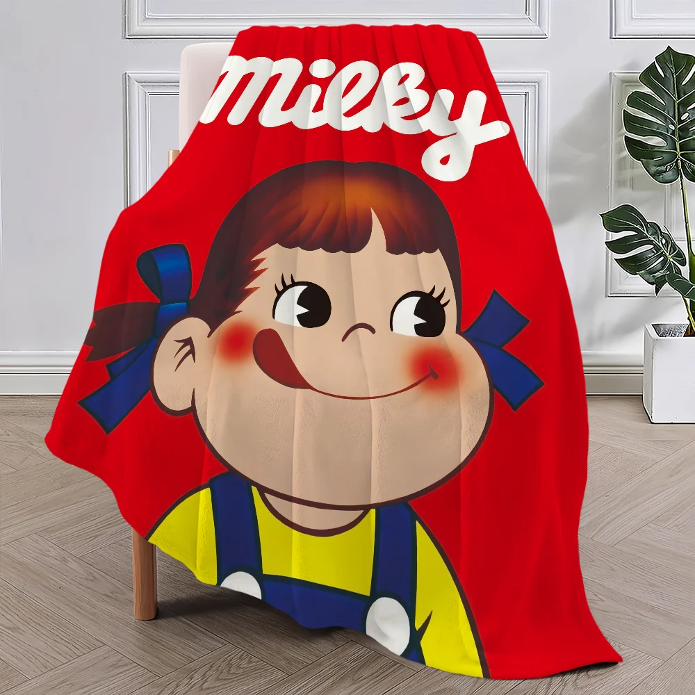Blanket Plush Nap Sofa rug for Cute Living Room Cartoon Warm Office Fujiya Peko Bedroom Birthday Chan Home Travel Girl Kid Gifts 2