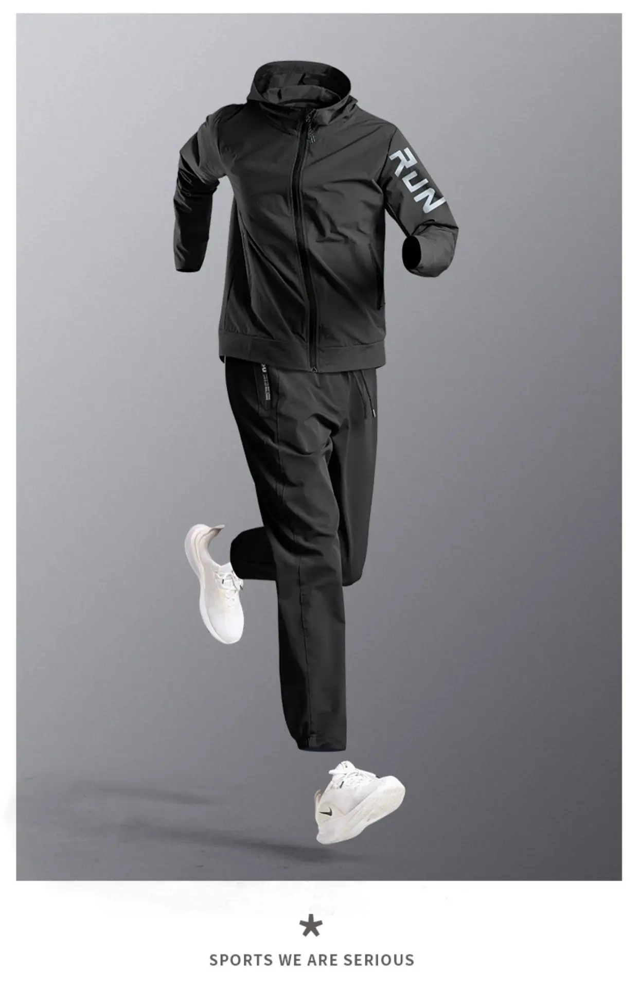 Quick Dry Running Fitness Set Quick-Dry Loose Fit Outdoor Training Jacket Morning Runs Spring Men's Sportswear Workout Clothing