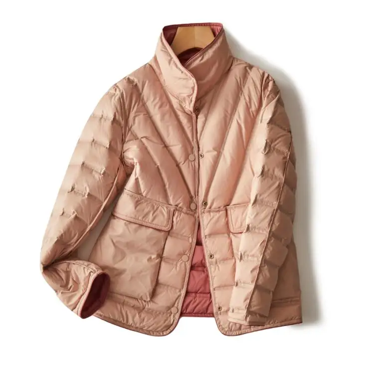 90% White Duck Down Women's Autumn and Winter New 2024 Down Jacket Korean Double-sided Collar Down Jacket Women Warm Jacket