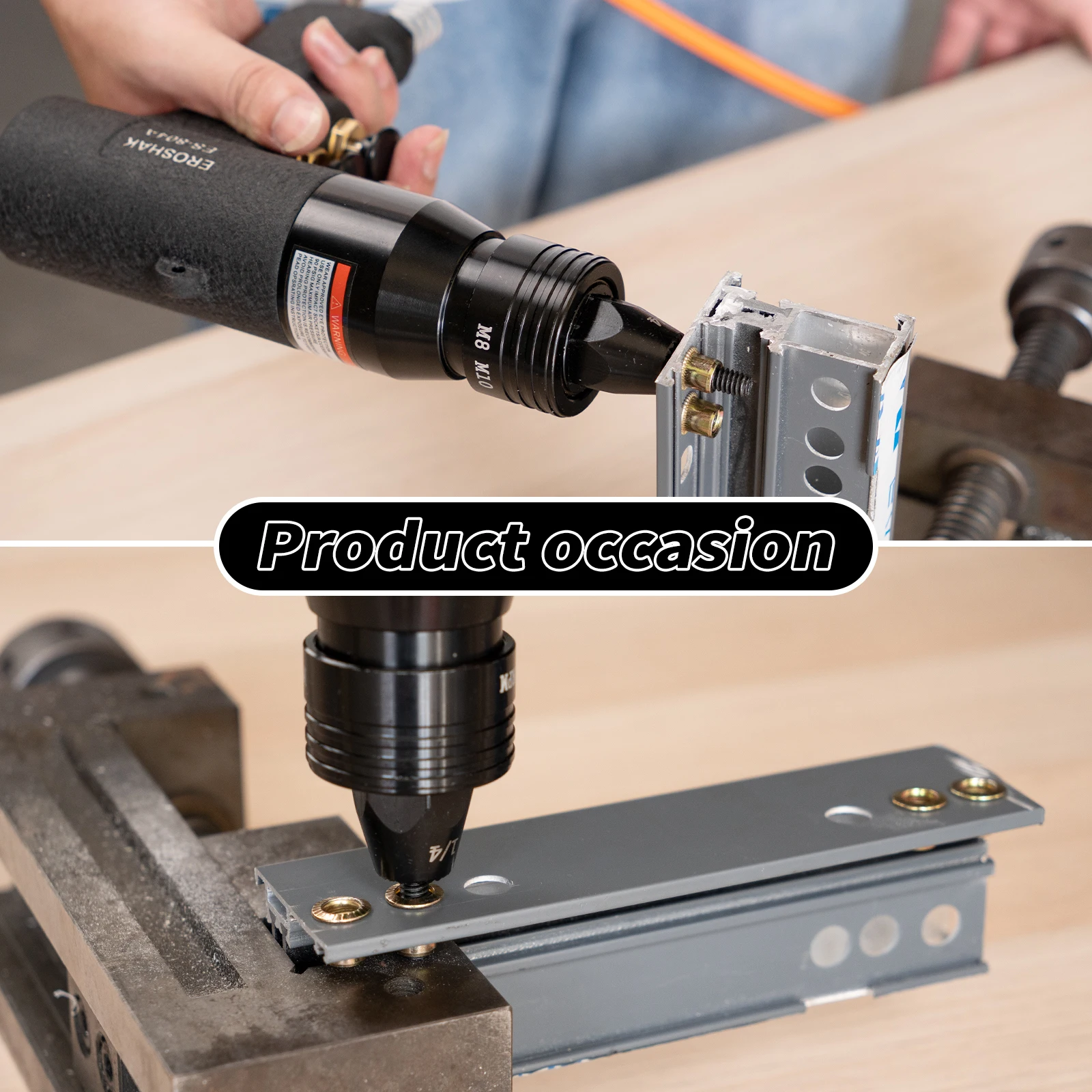 HIFESON Air Blind Rivet nut Gun Set Pneumatic Rivet Gun Riveter Rivnut Tool Kit For M3 M4 M5 M6 M8 M10 M12 Nuts
