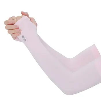 2pcs Outdoor Cycling Long Finger Ice Silk Cool Arm Sleeves Ice Silk Sleeves Breathable Quick Dry UV Sunscreen Cuff accessories tanie i dobre opinie CN (pochodzenie) NYLON