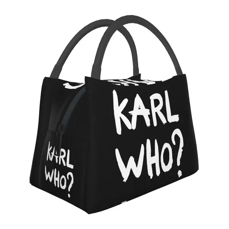 

Custom Karl Who Slogan Lunch Bags Men Women Thermal Cooler Insulated Lunch Box for Office Travel