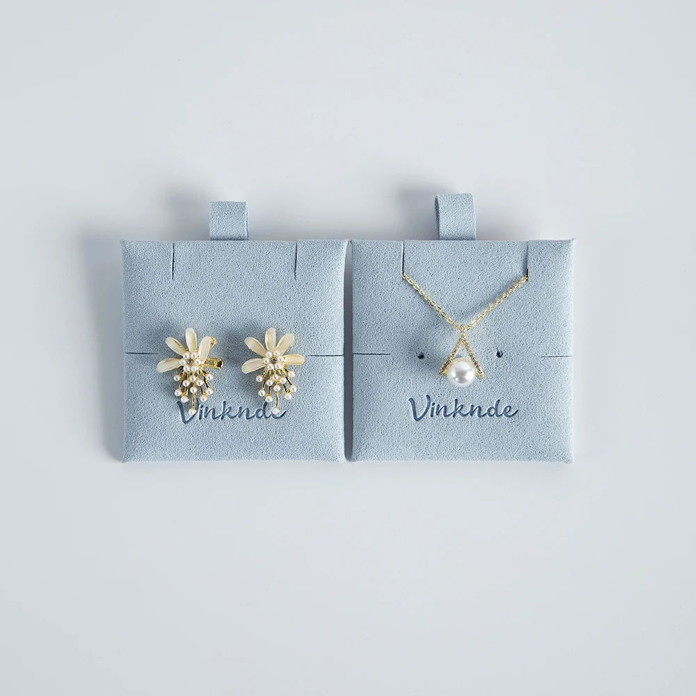 Custom Logo Ear Studs Earring Display Cards Label Tag DIY Jewelry Necklaces Hang Pads Storage Holder Microfiber Cards For Women