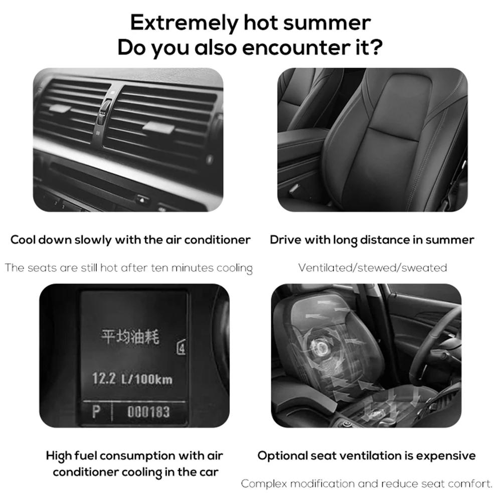 Car Headrest Cooling Air Fan 3 Speeds Adjustable Car Interior Rear Headrest Fan Cooler Car Neck Cooler Summer Car Accessories