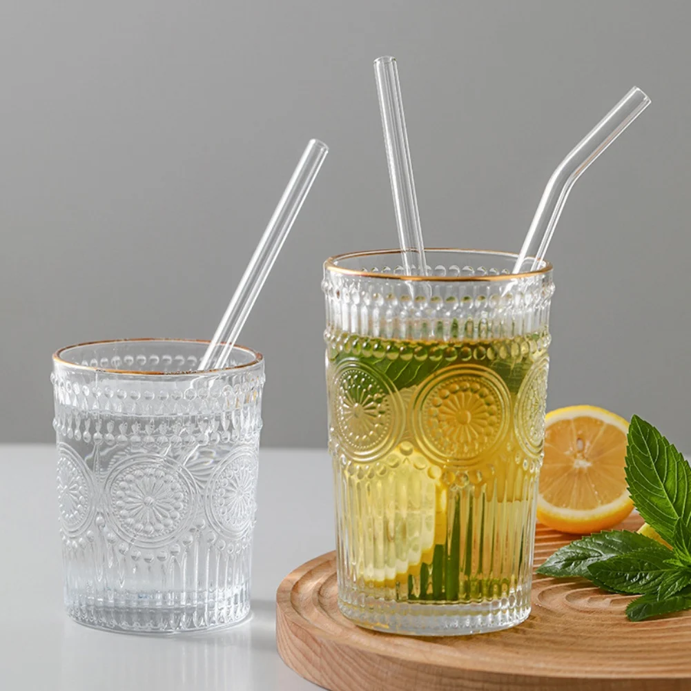 Clear Glass Straws Reusable High Borosilicate Glass Straws for