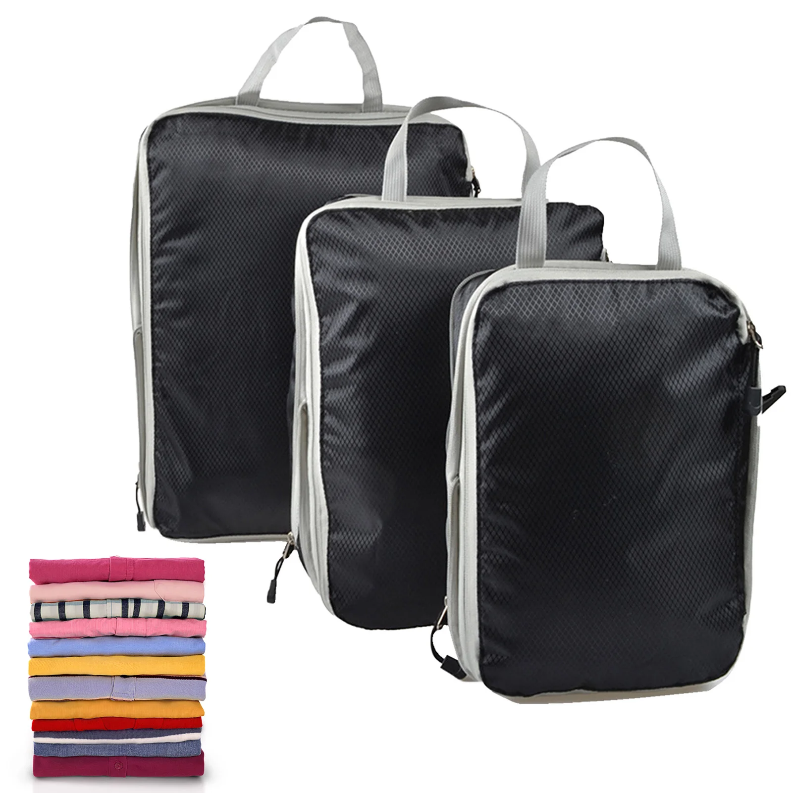 3pcs Kompression Verpackung Würfel Erweiterbare Lagerung Reisegepäck Taschen  Organizer