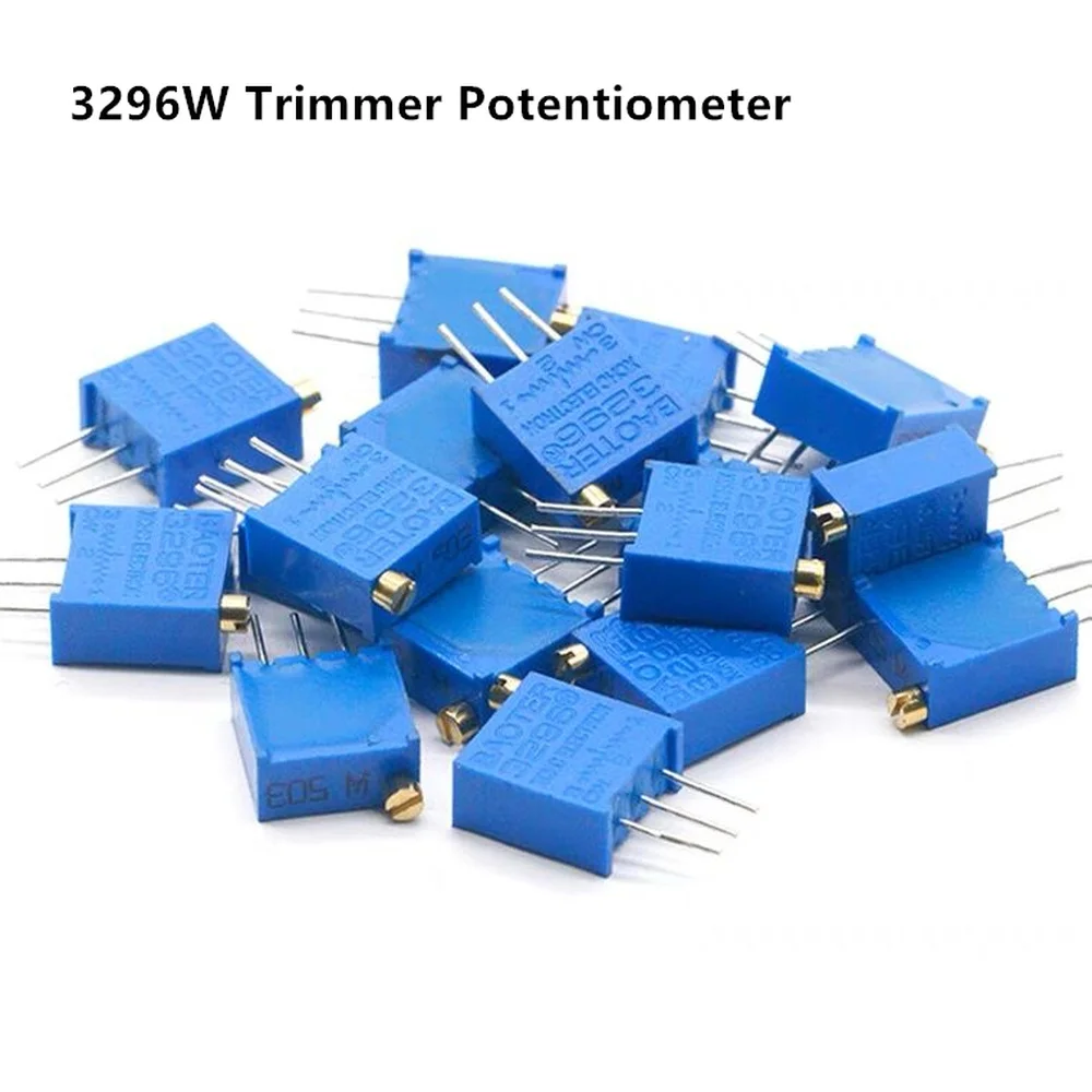 10PCS 3296W potentiometer precision adjustable resistance multi-turn trimming 1K 2K 5K 10K 100K 103 100R Trimmer Potentiometer adjustable resistor multiturn potentiometer linear potentiometer rotary potentiometer trimmer potentiometer