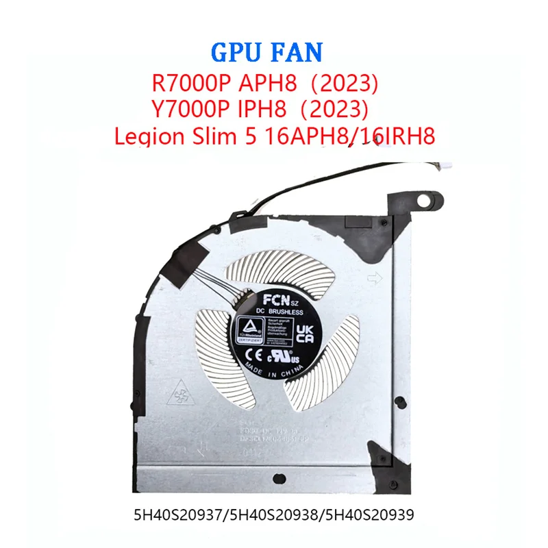 New Original Laptop CPU GPU Cooling Fan FOR Lneovo Legion Slim 5 16IRH8 16ARH8 5H40S20914 C82YA