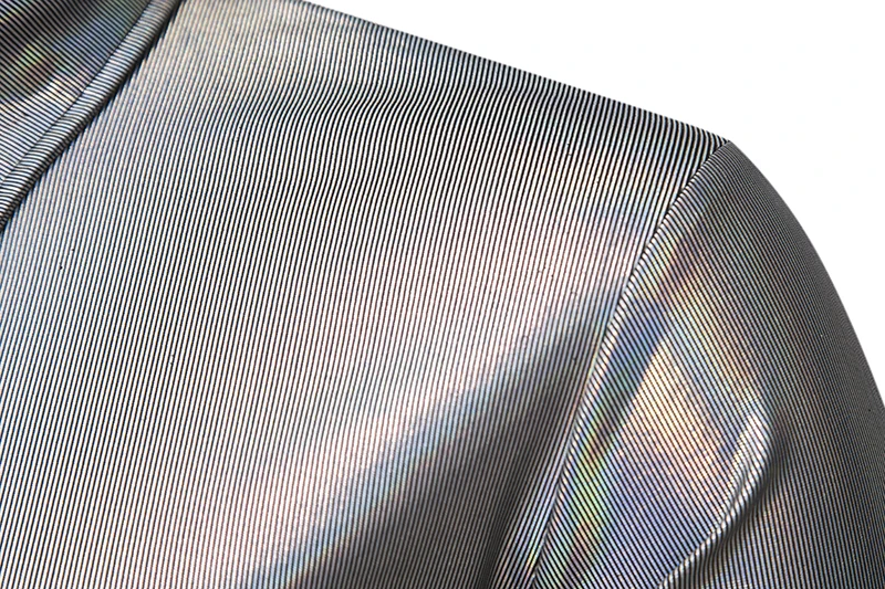 Silver Metallic Giltter Dress Shirts Men 2022 New 70's Disco Party Halloween Costume Shirt Mens Club Stage Performance Chemise