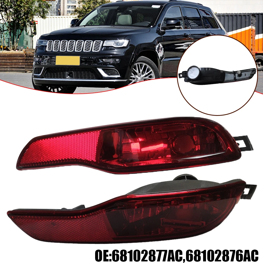 

2pcs Car Fog Light Cover For Cherokee 2014-2018 For Jeep 68102877AC,68102876AC Car Rear Bumper Light Housing Red Reflective